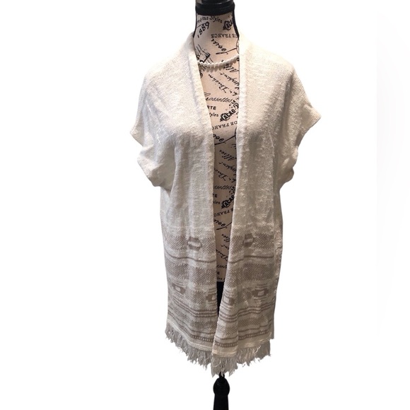 Old Navy Womens M/L Open Front Cardigan Kimono Sweater with Fringe Textured - Picture 1 of 6